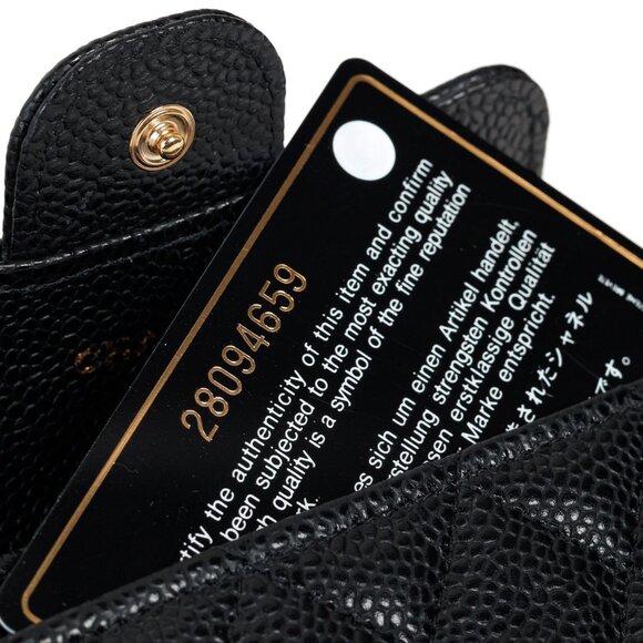 Chanel Black Caviar Leather Flap Card Holder Wallet - Picture 11 of 12